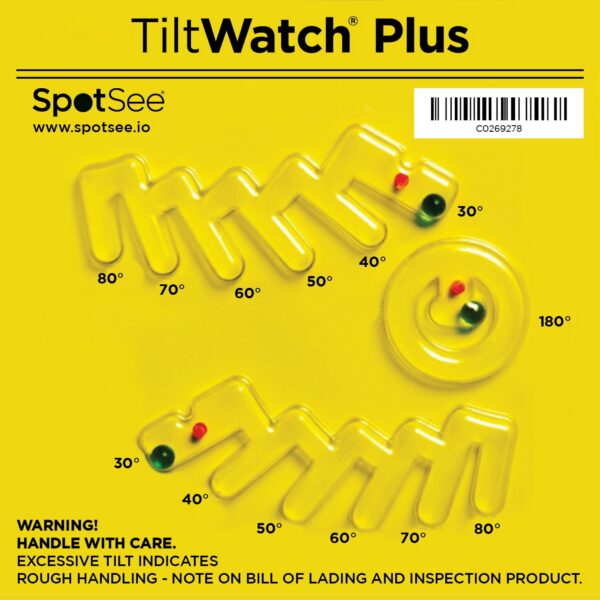 Spotsee TiltWatch Plus - Logistics Tilt Indiactor (incl Companion Label)